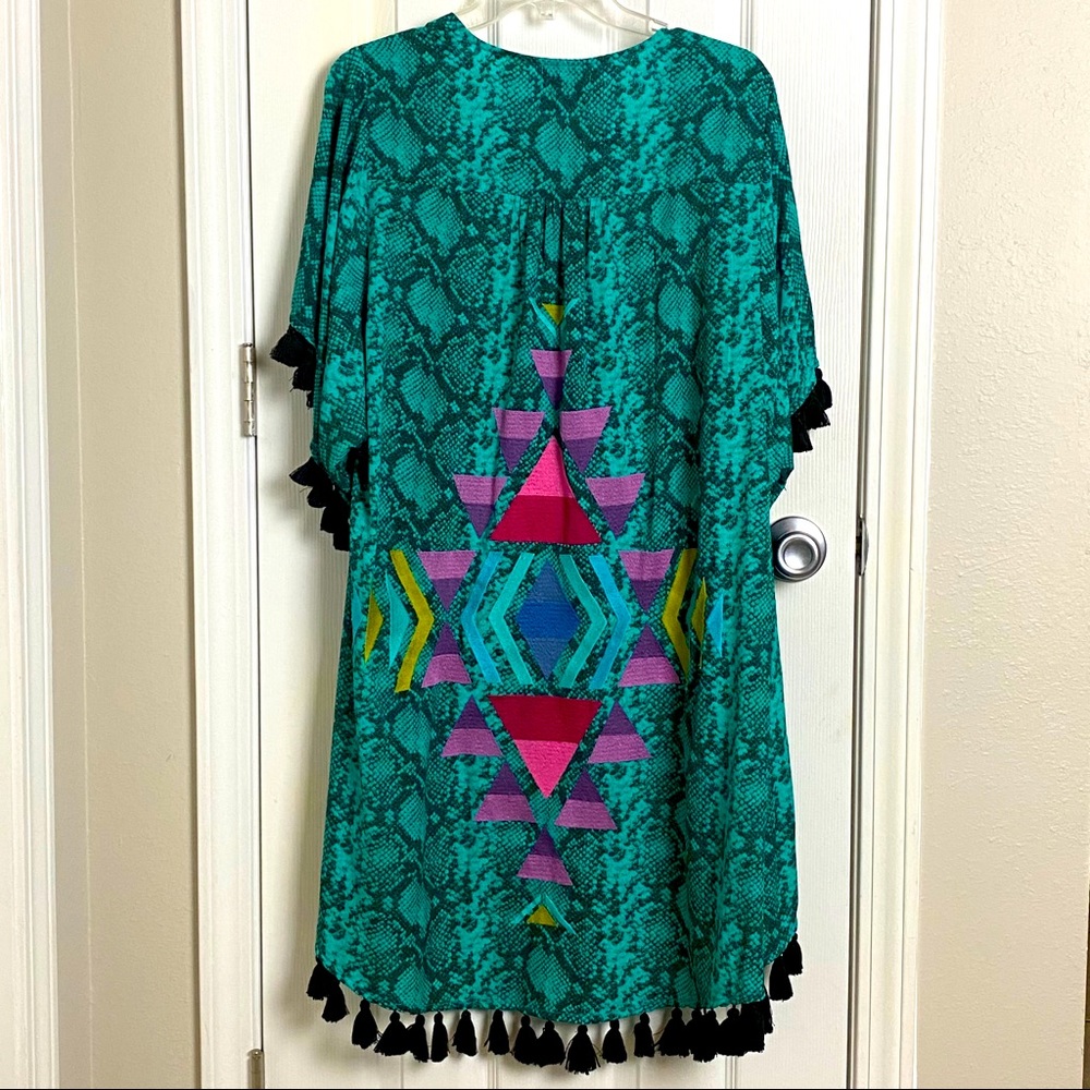 Judith March Jade Snakeskin Kimono
